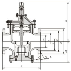 YGa43H/Y型高靈敏度大流量蒸汽減壓閥結構示意圖