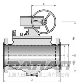 頂裝式鑄鋼球閥外形尺寸圖