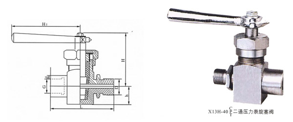 三通壓力表旋塞閥結構圖