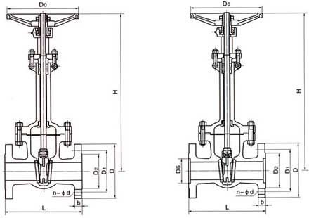 DZ41國標低溫法蘭閘閥結構圖