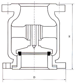 H42立式止回閥結構示意圖