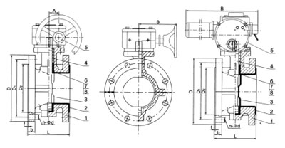 D(6,9)41F、D(6,9)41Fs、D341F、D341Fs法蘭襯氟塑料蝶閥