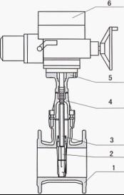 Z945電動彈性座封閘閥結構示意圖