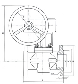 德標法蘭卡套旋塞閥結構示意圖