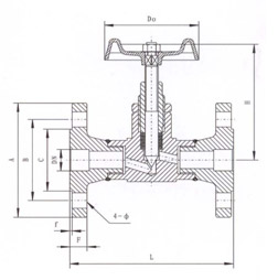 J48法蘭針型閥結構示意圖